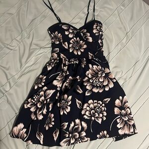 Navy blue with flower dress